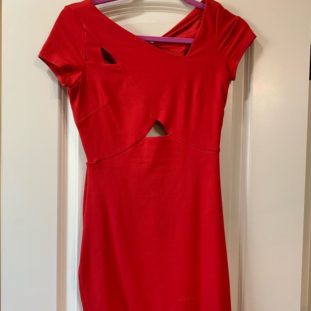 Bebe red cutout dress